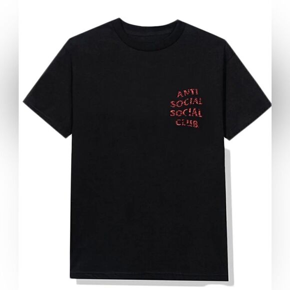 Anti Social Social Club WildLife Black & Red Short Sleeve Tee Shirt - Picture 1 of 3